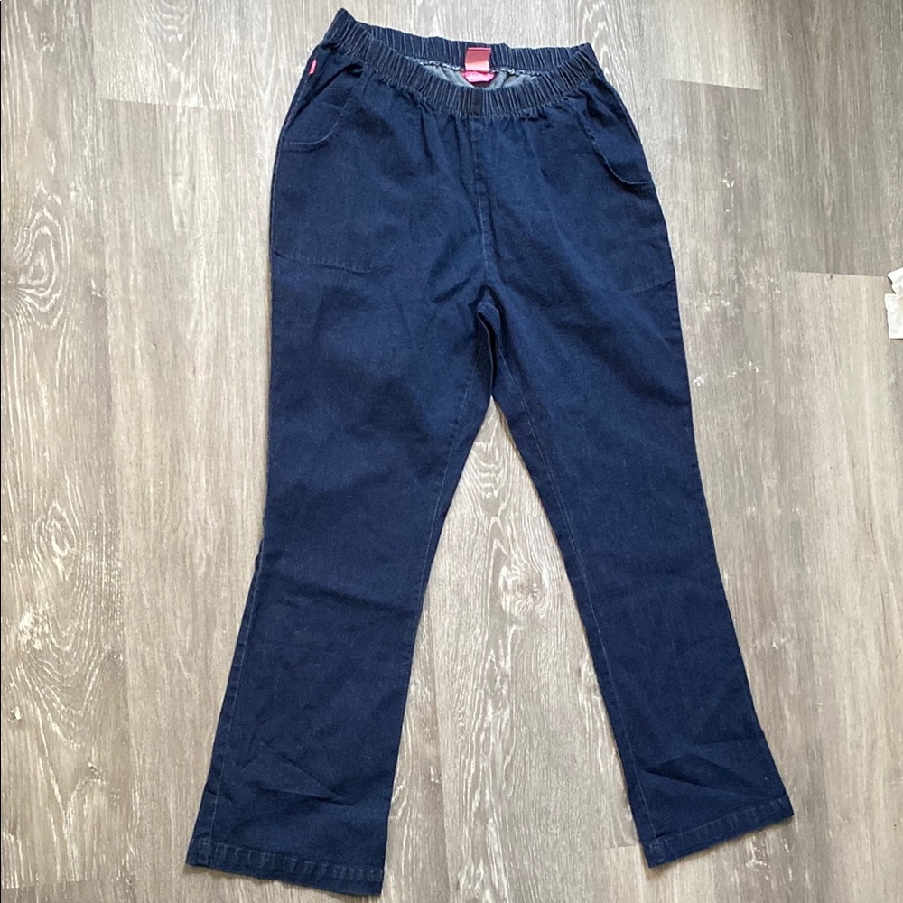 Woman Within Dark Blue Stretch Waist Pants, Size 18W or 18WP